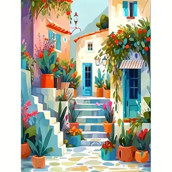 GATYZTORY Paint by numbers Handpainted Town Painting by numbers For adults 1