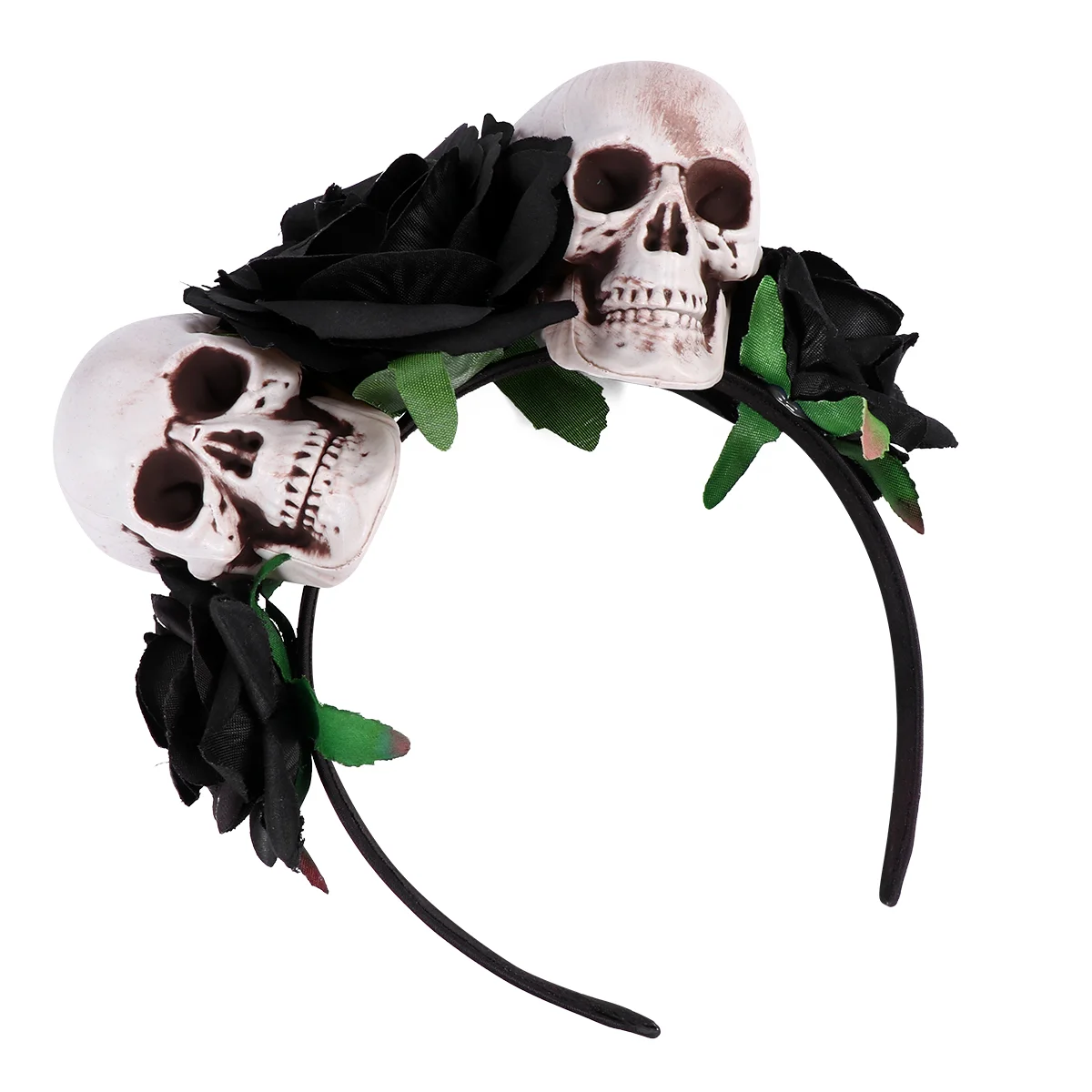 

Flower Headband Headband Rose Hair with Ribbon Day of The Dead Flower Headband for Carnival Masquerade Performances ( Black )