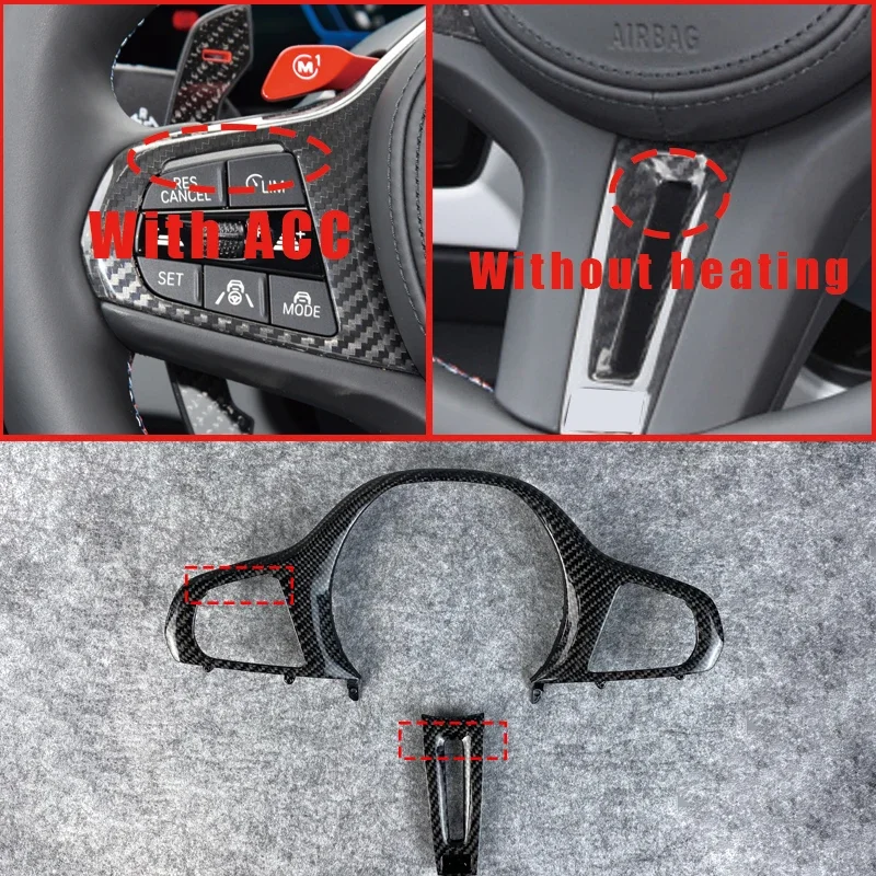 Customized Carbon Fiber Car Steering Wheel Panel Decoration Cover Trim for BMW