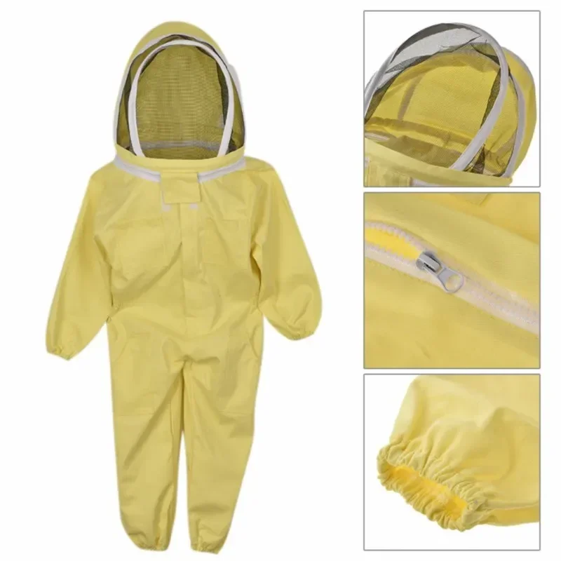 Kids Safety Beekeeper Suit Child Beekeeping Equipment Full Body Clothes Protective Professional Gloves Veil Hat