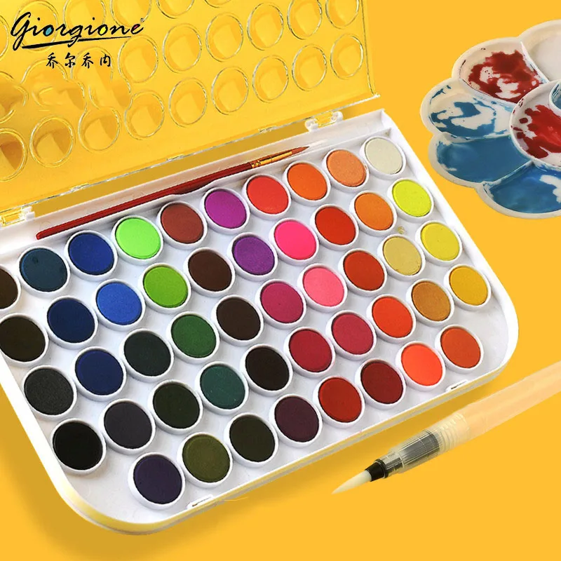 Gouache Paint Portable Solid Watercolor Accessories Back to School Items Powder Pigment Art Supplies 12/16/24/28/36/48 Color Set