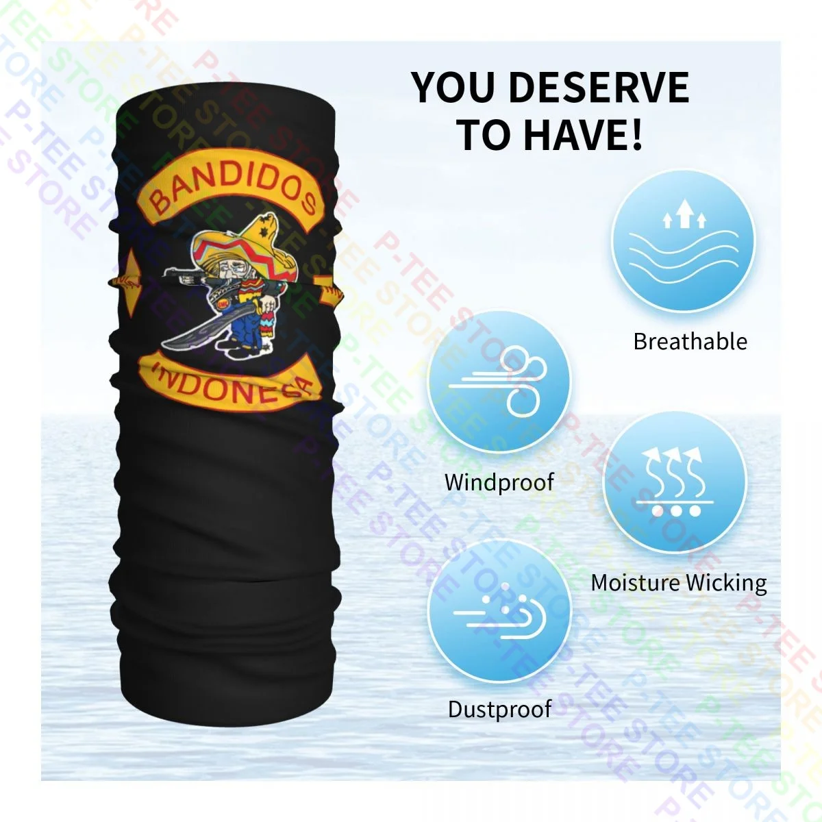 Bandidos Mc Texas Neck Gaiters Bandanas Scarves Face Masks Simple Running Mountaineering