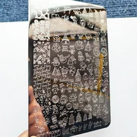 Christmas Nail Stamping Plate Winter Nails Design Nail Art Printing Stencils Nail Stamp Templates Snowflake Nail Template Tools 2