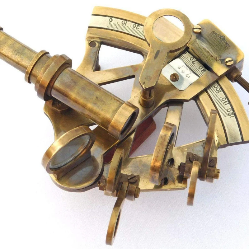 

Handicraft 8" Antique Nautical Brass Sextant Vintage Maritime Ship Navigational Instruments