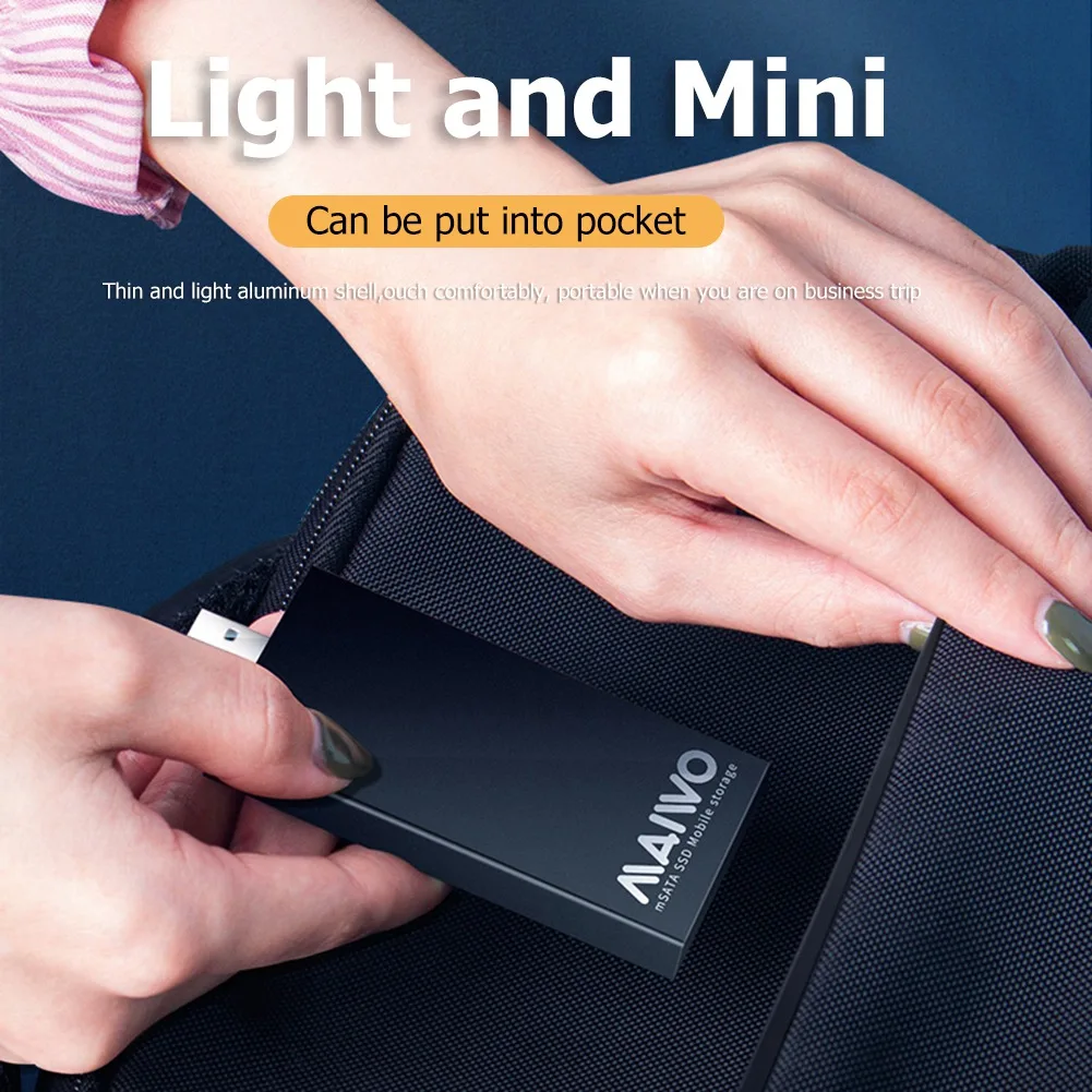 MAIWO 휴대용 모바일 솔리드 스테이트 드라이브 박스, USB 3.0-MSATA SSD 외장 케이스, 알루미늄 합금, 지지대 2T 메모리