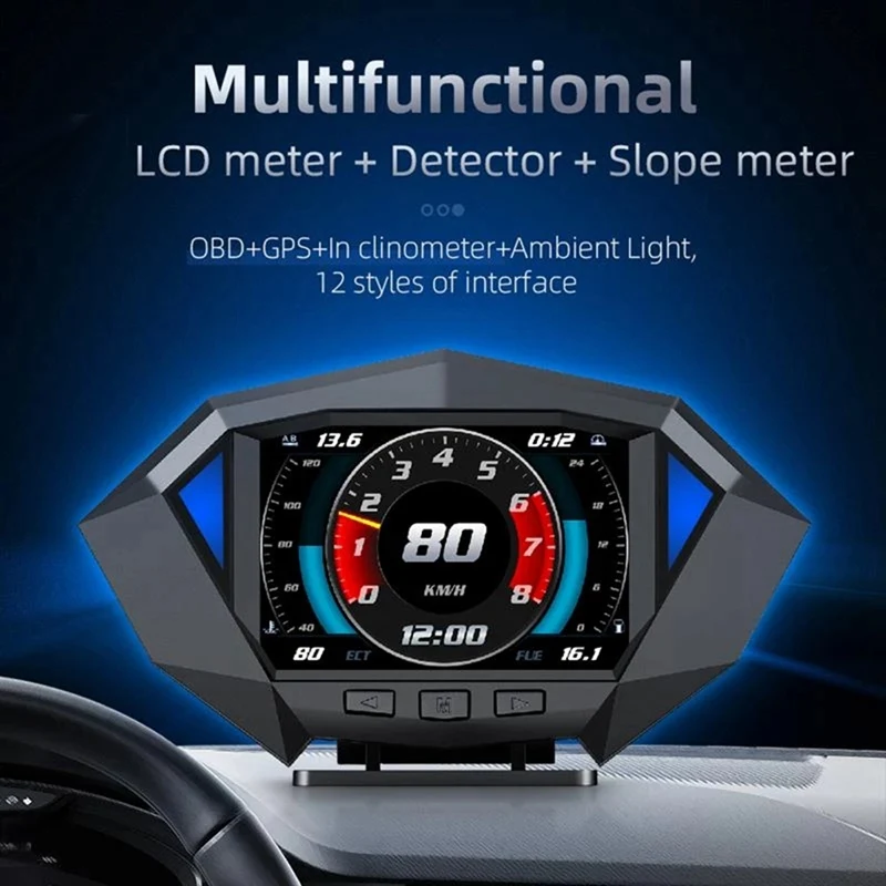 

1 PCS Auto HUD Car Hud GPS OBD2 OBDII Speedometer Projetor Over Speeding Alarm RPM Indicator