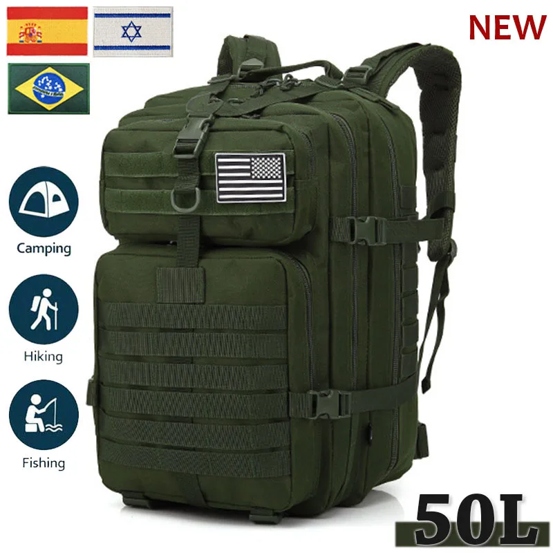 

Army Hunting Bag Tactical Backpack Men Military Hiking Bags 3P 30L 50L Assault Pack Travel Knapsack Fishing Camping Rucksack