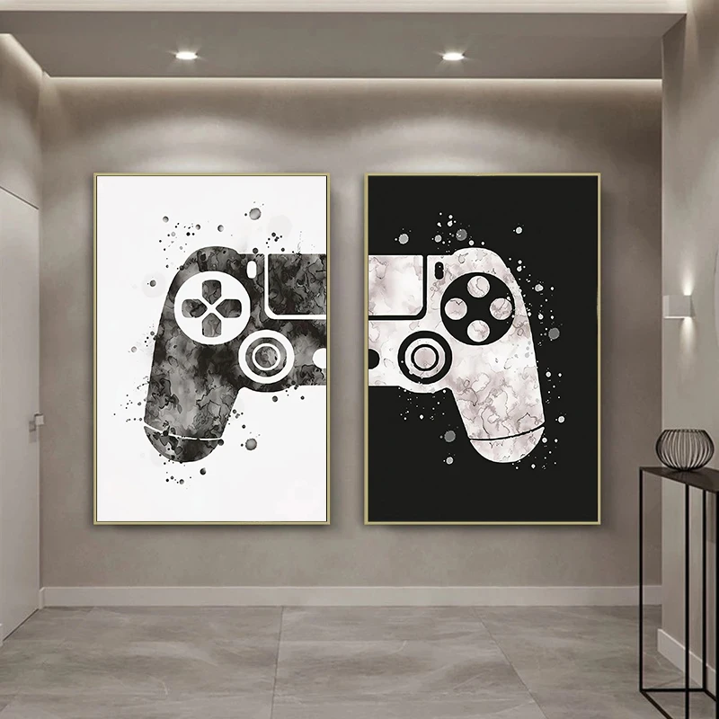 

Game Controller Posters and Prints Game Room Abstract Canvas Painting Wall Art Pictures for Boys Room Home Decoration Gifts