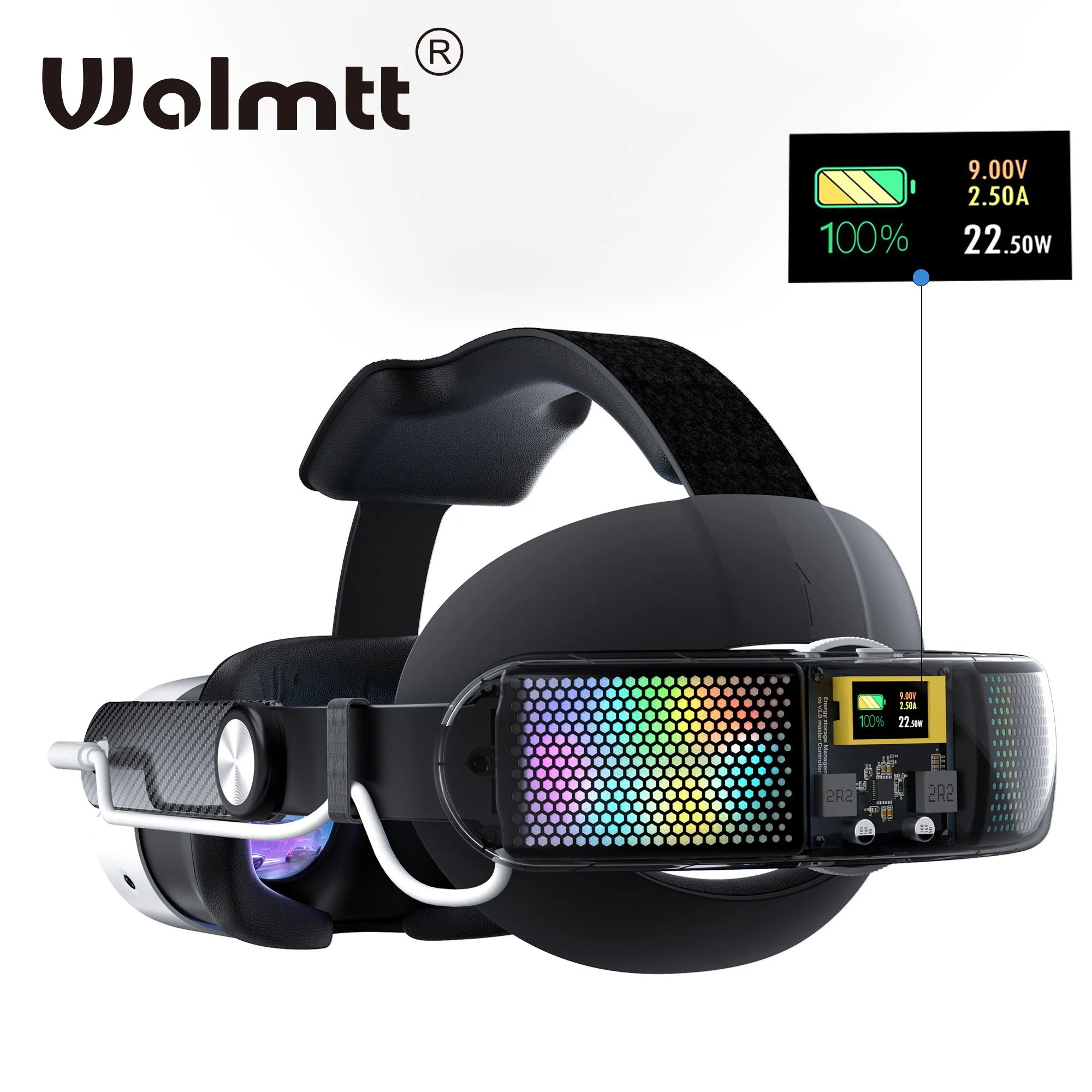 WOLMTT 10000mAh Battery Head Strap for Meta Quest 3/Quest 3S, 22.5w fast charging increases 6-8 hours of battery VR accessories 1