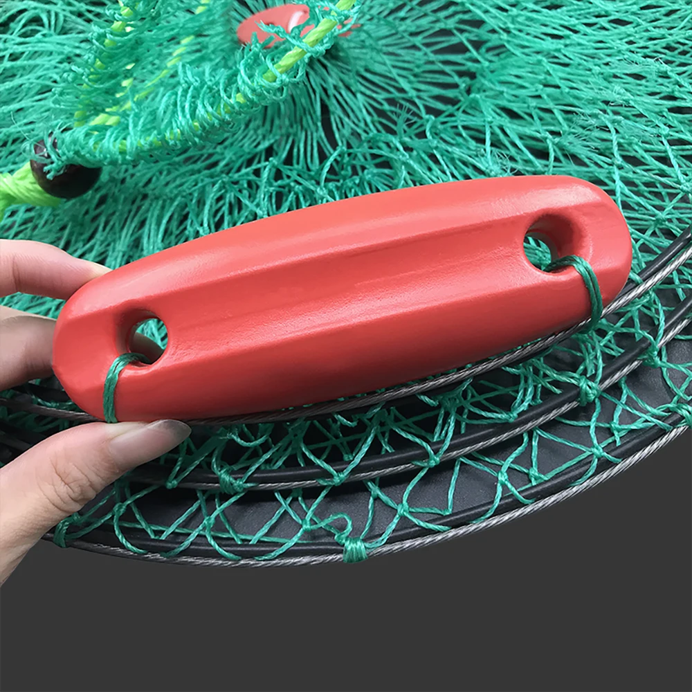 Three floating fish protection sea fishing net pocket mesh bagged  quick-drying folding fish cage thickened woven fish basket - AliExpress
