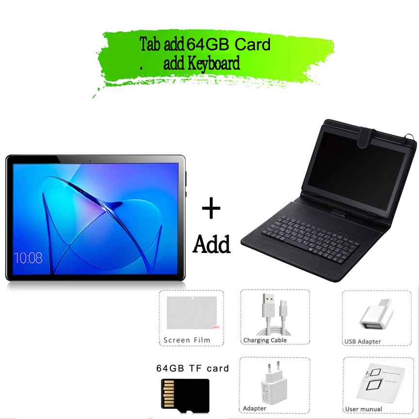 thumbnail image 1 of Tableta BDF de 10,1 pulgadas, 8 GB de RAM, 128 GB de ROM, ocho núcleos, IA, aceleración, llamadas telefónicas 4G LTE, doble SIM, doble Wifi, Android 11, 1 of 5