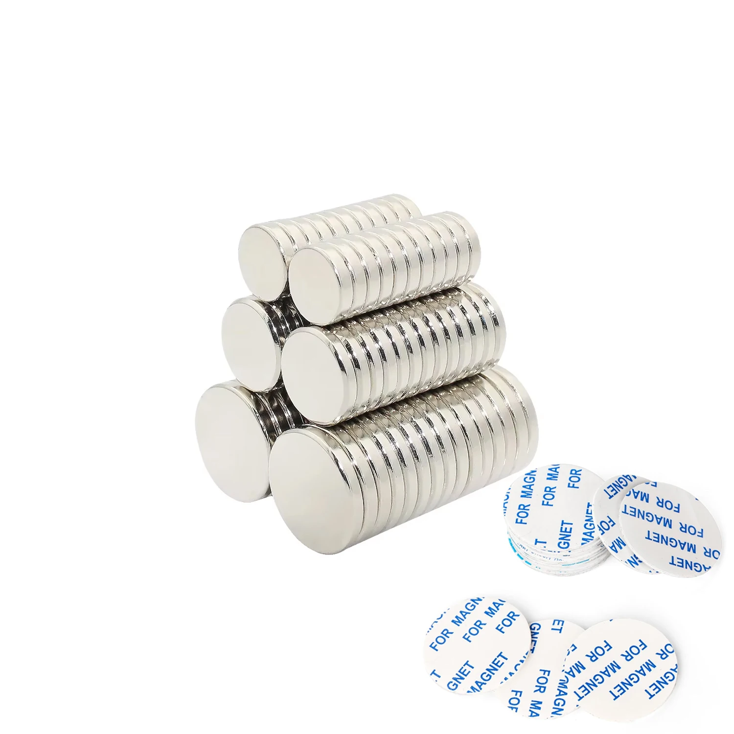 Ultra-Powerful Neodymium Round Disc Magnet with Double-Sided Tape