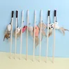 New Mouse Wooden Teasing Cat Rod Cat Toy Pet Supplies Feather Bell Wooden Rod Teasing Cat Stick