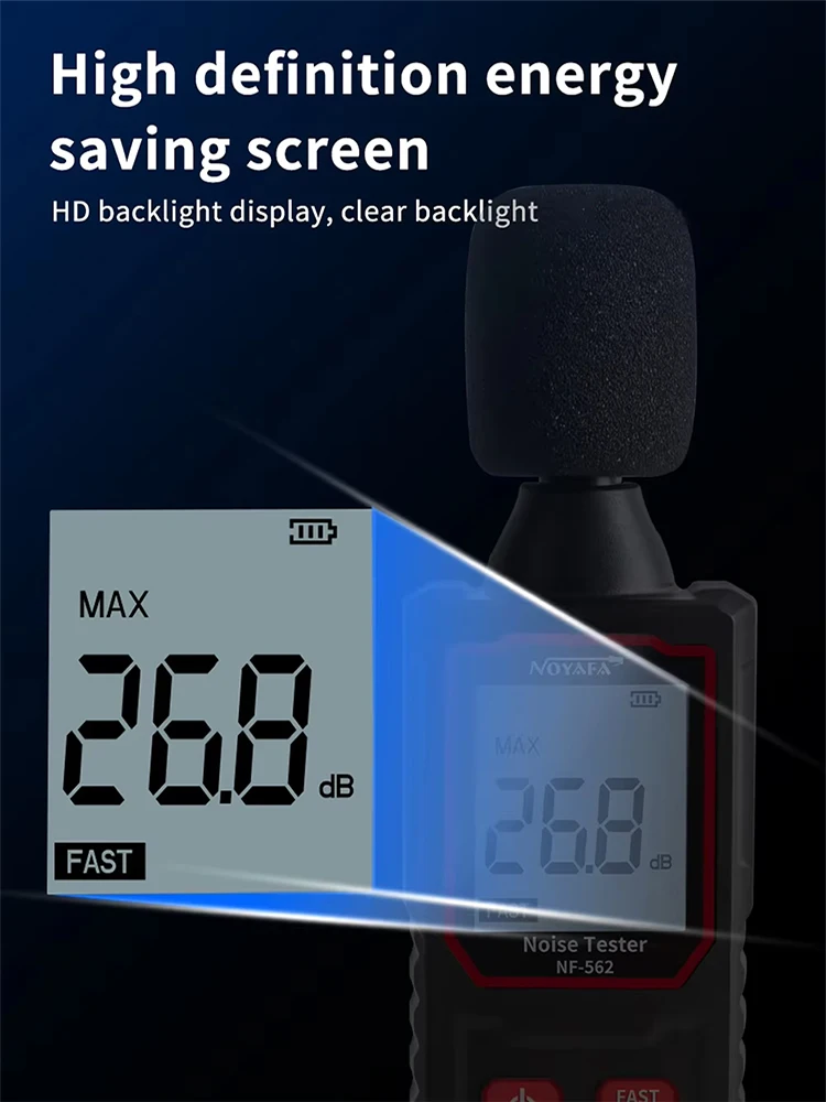 NF-562 Handheld High-precision Noise Meter Decibel Detector Household Noise Testing Spectrum Analyzer Digital Sound Noise Meter 5