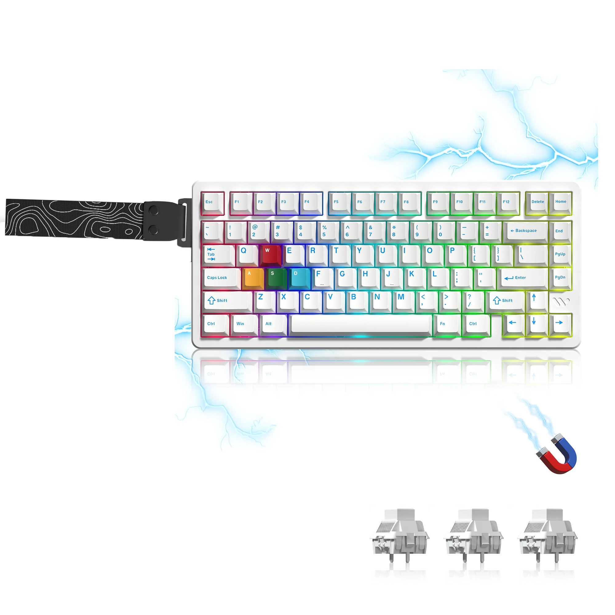 Womier Black SK75 TMR/HE ホール効果キーボード 75% ワイヤレス