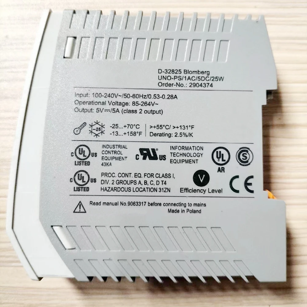 2904374 For Phoenix Power Supply UNO-PS/1AC/5DC/25W 3 2904374 For Phoenix Power Supply UNO-PS/1AC/5DC/25W