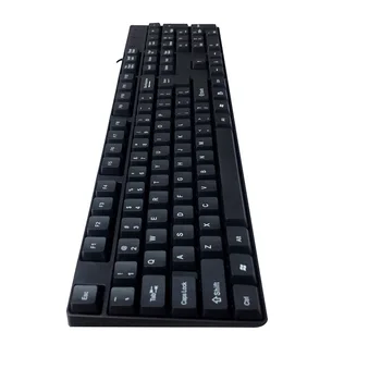 2024 NEW Black Keyboard Russian Spanish Arabic French Layout USB Wired Waterproof 104 Keys Keyboards for Home Office Computer 2
