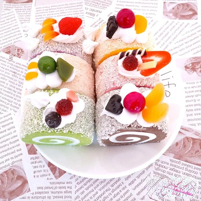 Food model simulation cake fake fruit bread Swiss roll shop window home refrigerator dec food photography props autumn decoration