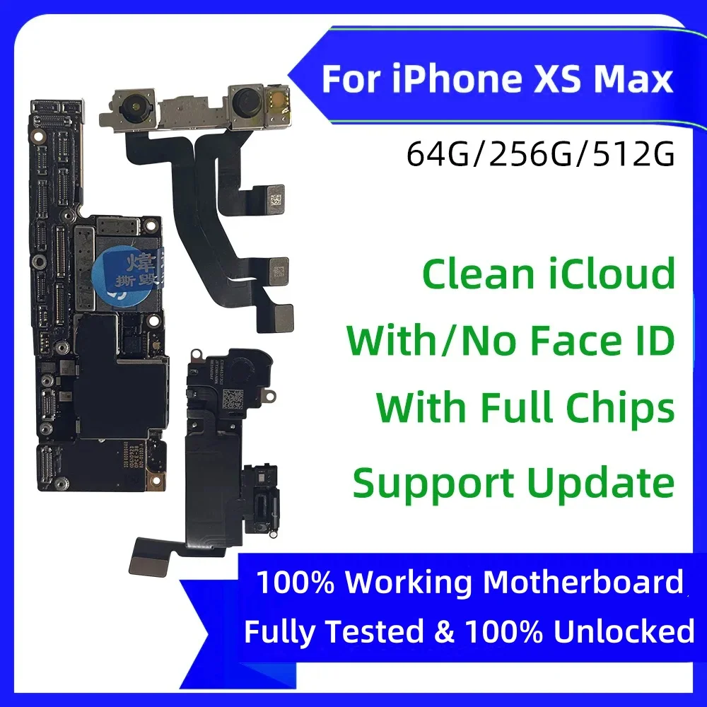 Motherboard Clean iCloud iPhone XR/ X / Xs Max Face ID unlocked Logic Board Support iOS Update Mainboard