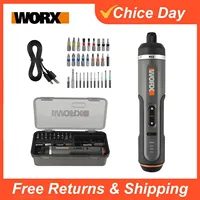 Worx 30 Bit Sets Power Tools WX242 Electrical Screwdriver Set Smart Cordless Drill Screwdrivers USB Rechargeable Set Home Repair