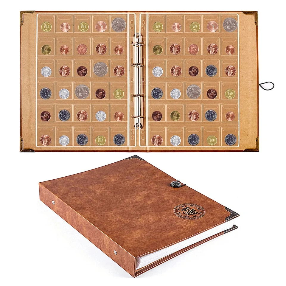 Libro De Almacenamiento De Monedas De 60 Bolsillos, Soport De álbum De Colección De Monedas Conmemorativas, Carpeta De Volumen De Colección, Soporte De Monedas Vacías Multicolor - AliExprs 15