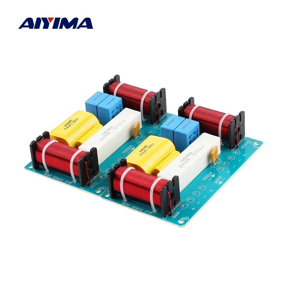 Aiyima 2Pcs Speaker 3 Way Divisore Di Frequenza Audio Acuti + Altoparlanti Midrange + Contrabbasso Di Crossover Filtro Per 8 Pollici Speaker Fai Da Te