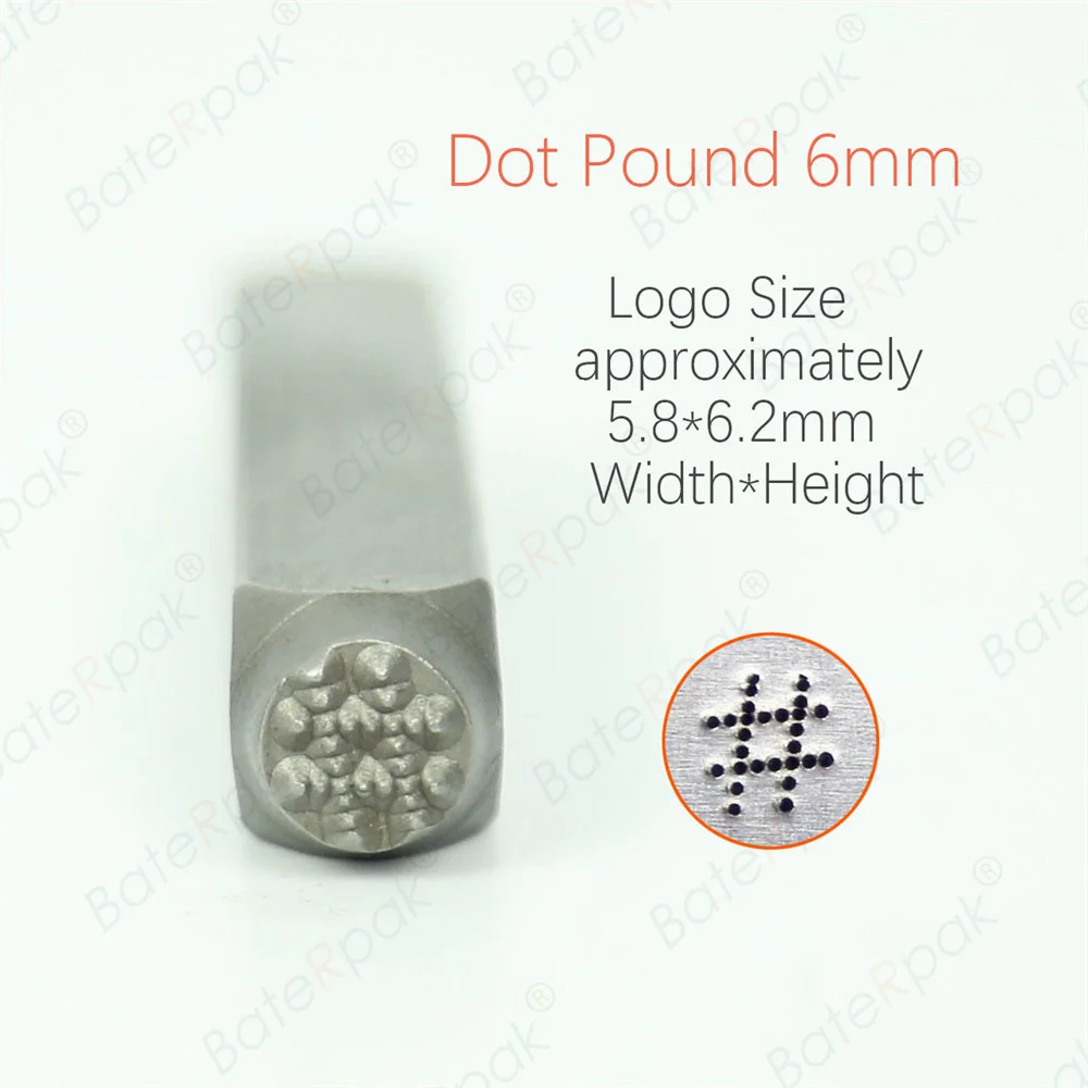 6mm Star Pound Asterisk Design Metal Jewelry Stamps BateRpak Dot DIY Bracelet/jewelry symbols steel stamp metal stamping tool 1pcs price