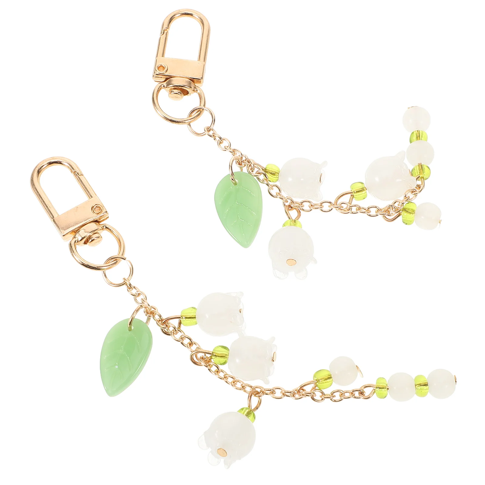 

2 Pcs Flower Keychain Car Ring Lightweight Gift Accessories Pendant Cute Decors Lovely