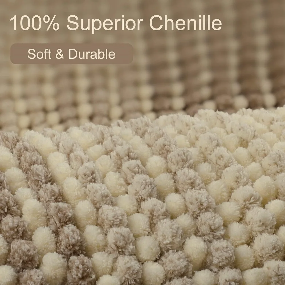 Bathroom Rugs Bath Mat Rug for Bathroom Non Slip Water Absorbent Chenille Runner Rugs Floor Mats Machine Washable