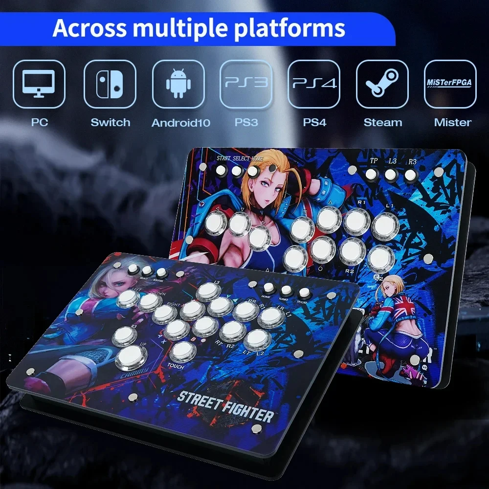 Arcade Fightbox Mini Hitbox Arcade Controller Fighting Stick Per Ps4/Ps3 Street Fighter Games Joystick Per Pc/Switch/Android