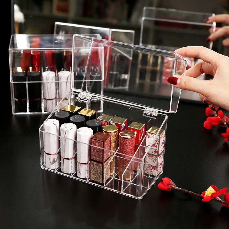 Multifunctio Makeup Lipstick Case Makeup Organizer Storage Box Lipstick Display Stand Holder Cosmetic Jewelry Organizer Box 2