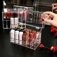 Multifunctio Makeup Lipstick Case Makeup Organizer Storage Box Lipstick Display Stand Holder Cosmetic Jewelry Organizer Box 2