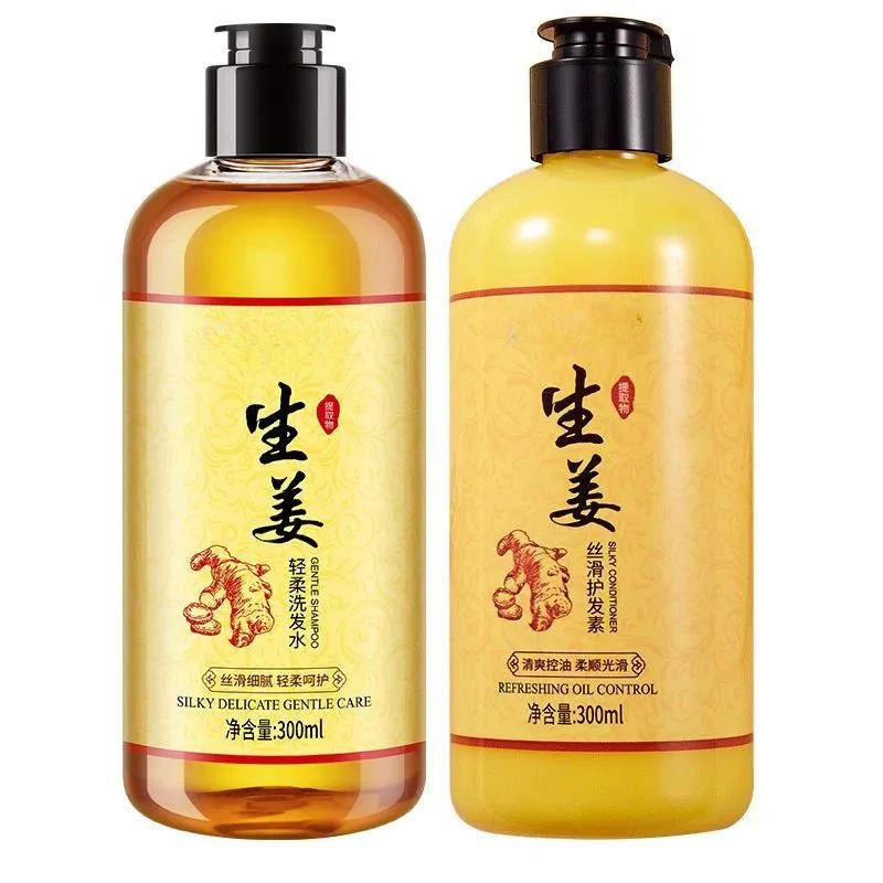 300ml Ginger Dandruff Removing Shampoo Refreshing Fragrance Body Wash Smooth and Firming Hair Conditioner