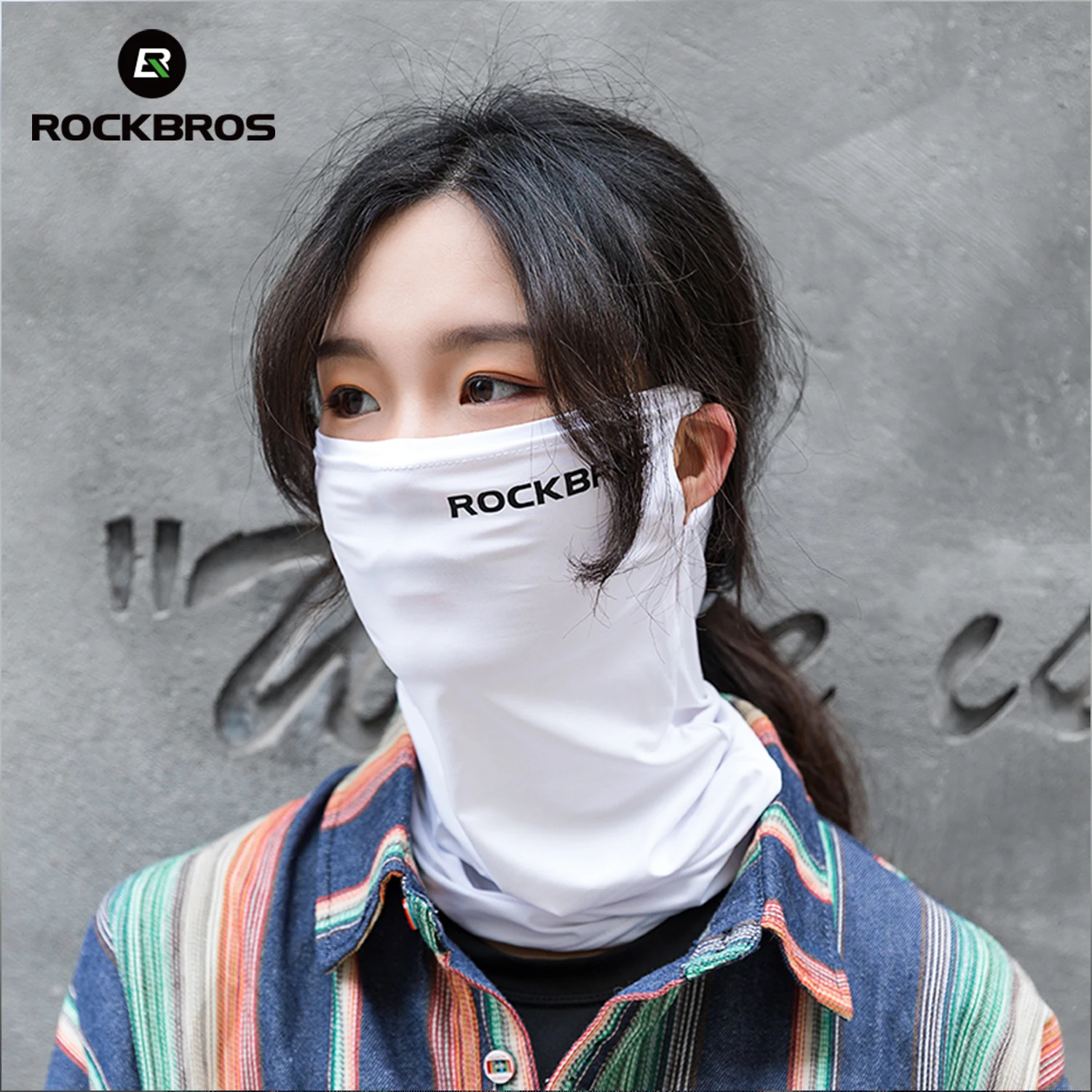 ROCKBROS Sunscreen Ice Silk Cycling Face Mask UV400 Absorb Sweat Breathable Bandana Hiking Motorcycle Bike Bicycle Scarf
