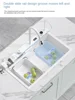 White flying rain waterfall sink integrated multi-functional large single slot 304 stainless steel vegetable washing sink 4
