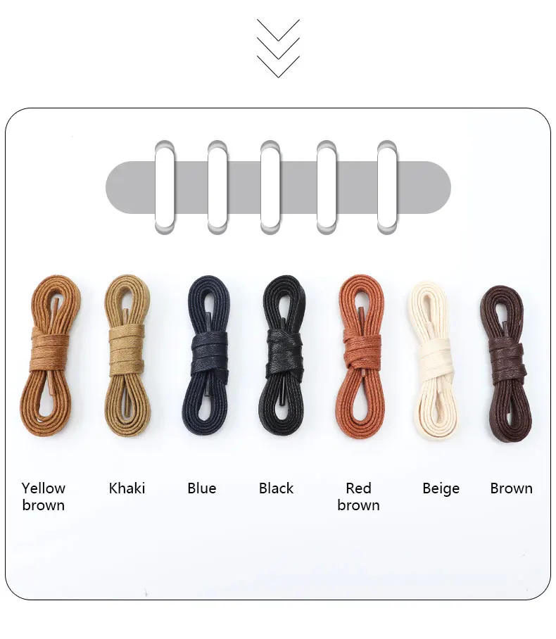 Flats Schnürsenkel Baumwolle gewachste Schnürsenkel Oxford Stiefel Schnürsenkel für Schuhe wasserdichte Leder Schnürsenkel 60/80/120/140/180cm 1 Paar – Detail 12