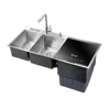 Multifunctional Stainless Steel Automatic Square Double Bowl Washbasin Desktop Dishwasher 1