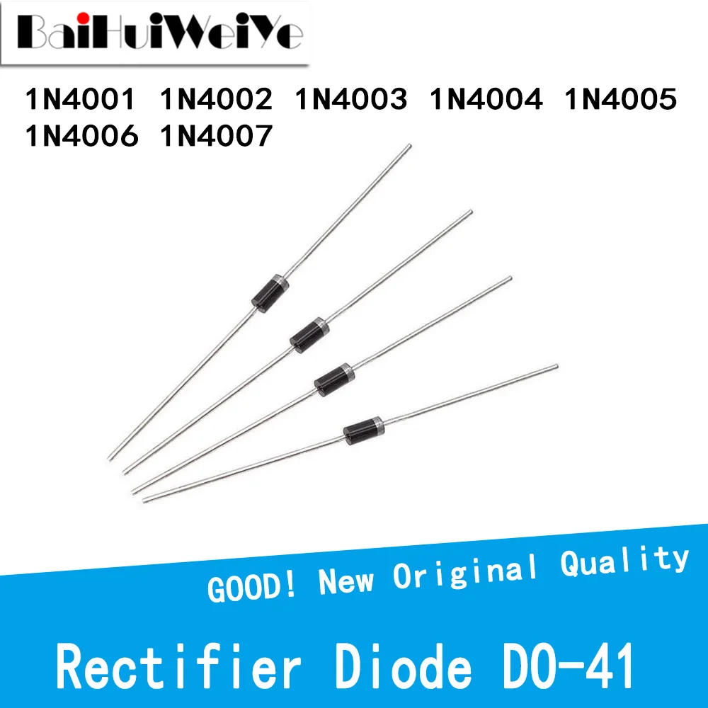 Lot De Diodes 1N4001 à 1N4007 - Redresseur 1A, Silicium, Lot De 20 à 100 Pièces (au Choix)
