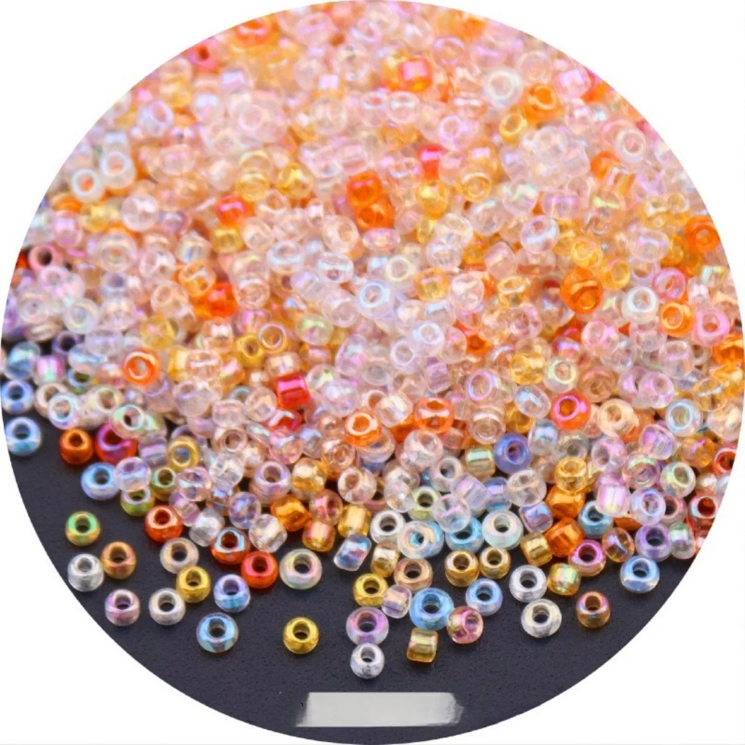 1.5-4mm15/0, 12/0, 8/0, 6/0, 다채로운 투명 유리 쌀알 비즈, 루즈 비즈, DIY 비즈 장식, 의류 자수, 태슬 액세서리