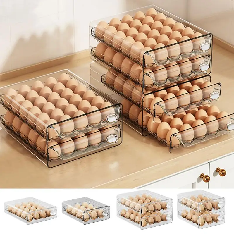 

Refrigerator Egg Storage Bin Automatic Scrolling Egg Rack Holder Egg Basket Organizer Container Egg Rack Dispenser For Kitchen