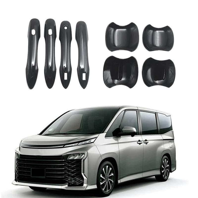 

For Toyota Voxy Noah R90 2022 Car Door Handle Bowl Decoration Cover Trim Bright Black