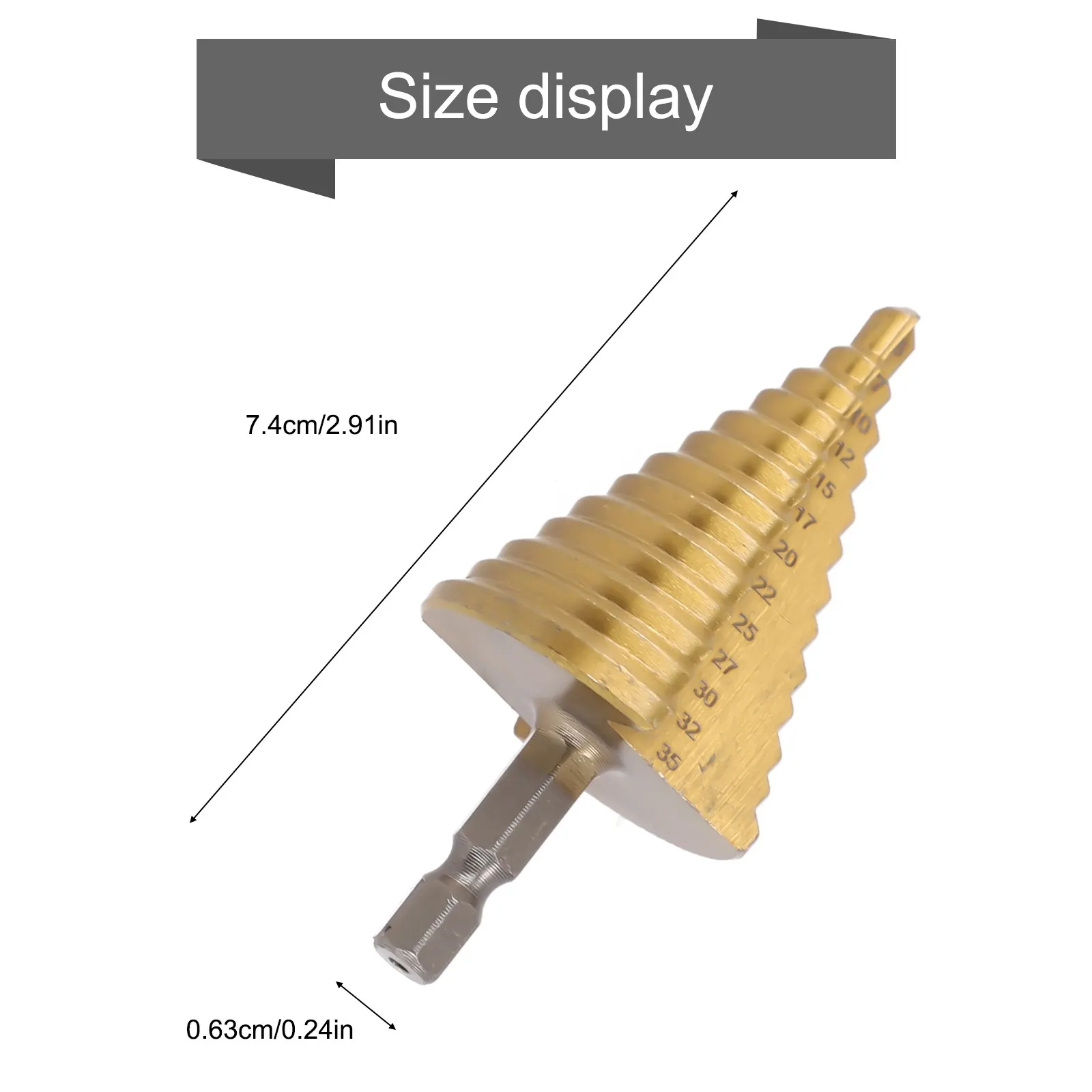 

1pc 5-35mm Spiral Grooved Drill Pagoda Straight Groove Step Drill Bit Hexagonal Shank HSS Drilling Hole Power Tool Accessories