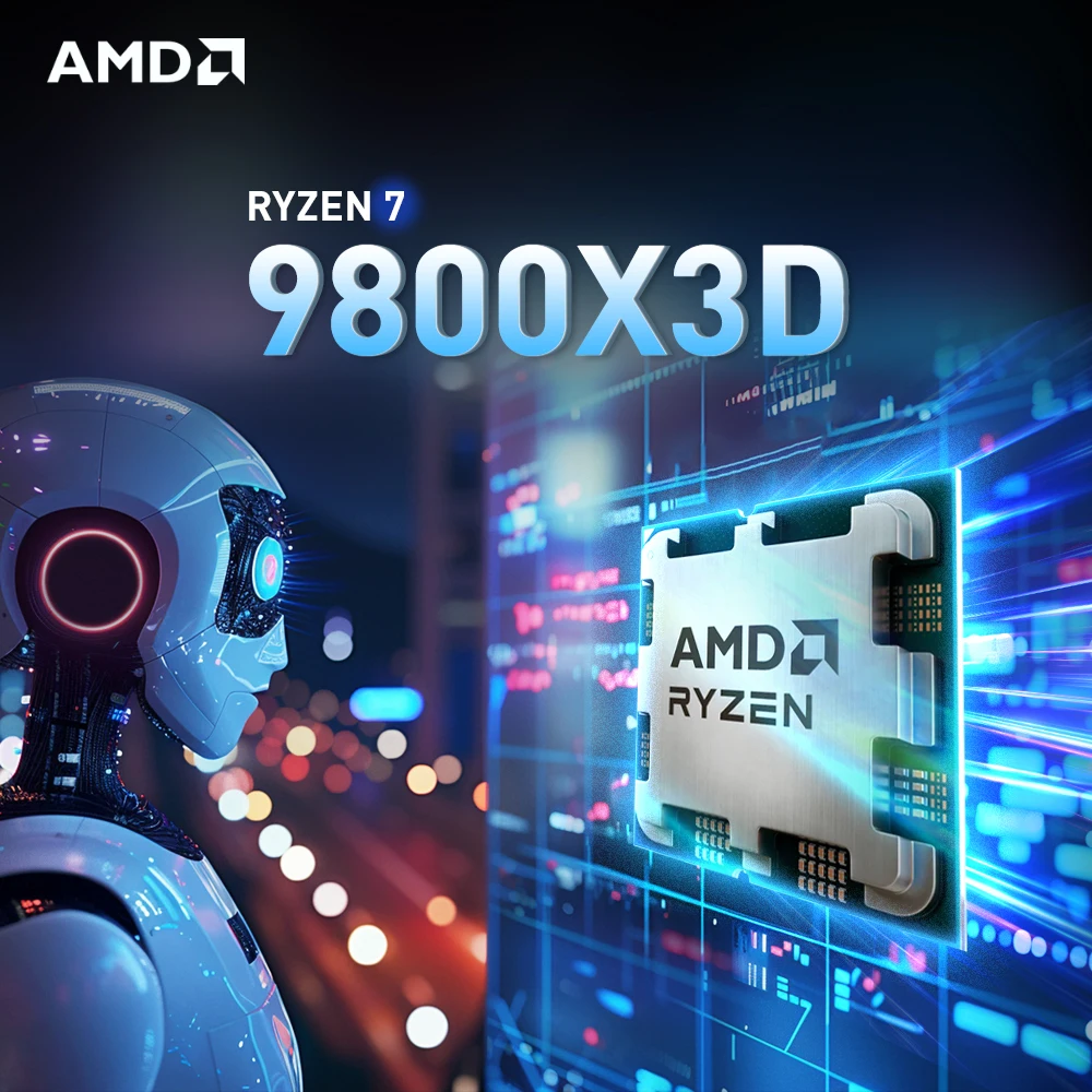 AMD Ryzen 7 9800X3D Новий 8-ядерний 16-потоковий 4,7 ГГц R7 9800X3D DDR5 Socket AM5 4NM L3=96M Процесор 120 Вт Без вентилятора