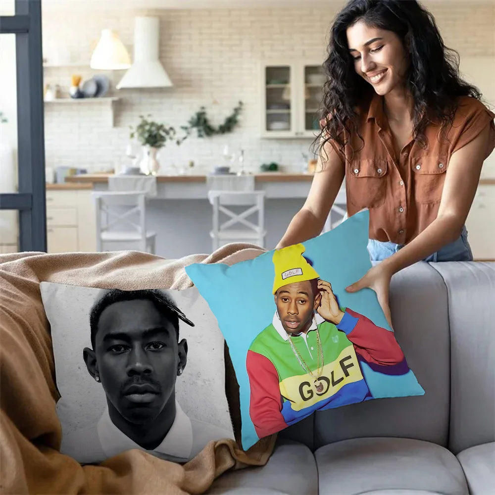 Tyler the Creator Rapper Pillow Covers Cartoon Sofa Decorative Home Double-sided Printing Short Plush Cute Cushion Cover 3