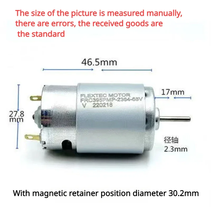 RS-395 마이크로 28mm 전기 모터, DC 12V 14.4V 18V 24V 12000RPM 고속 카본 브러시 모터, DIY 취미 장난감 자동차 모델 헤어 드라이어