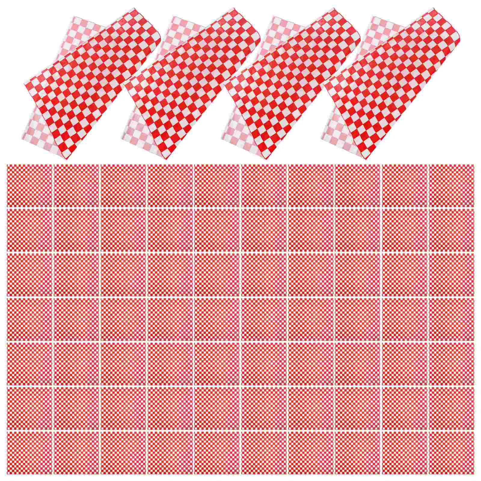 

300 Pcs Burger Pad Creative Wrapping Paper Home Packing Food Exquisite Gift Multipurpose Baking Red