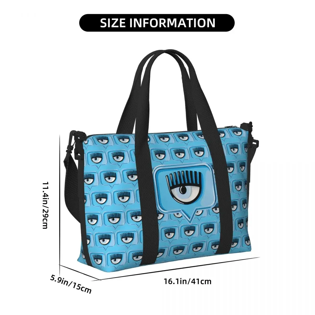 Fashion Eyes F-FerragniS C-ChiaraS Beach Tote Bag Women Big Compartment Beach Gym Travel Bags