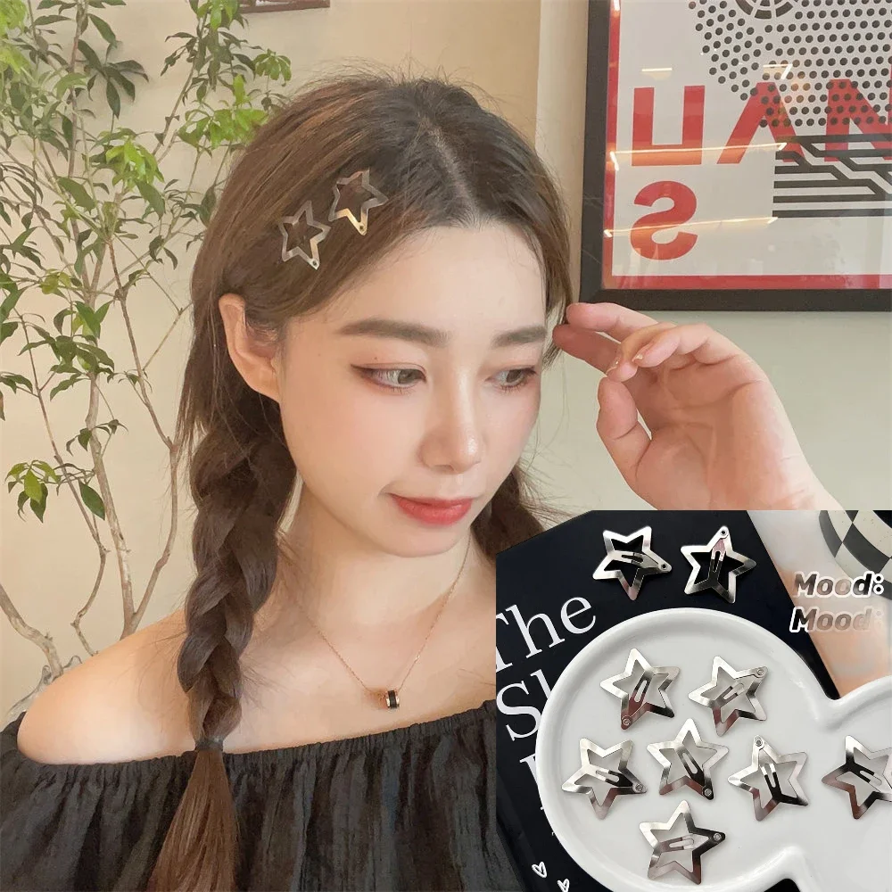 HairpinsforWomenStarsFiligreeMetalSnapHairClipsGirlsSideHair