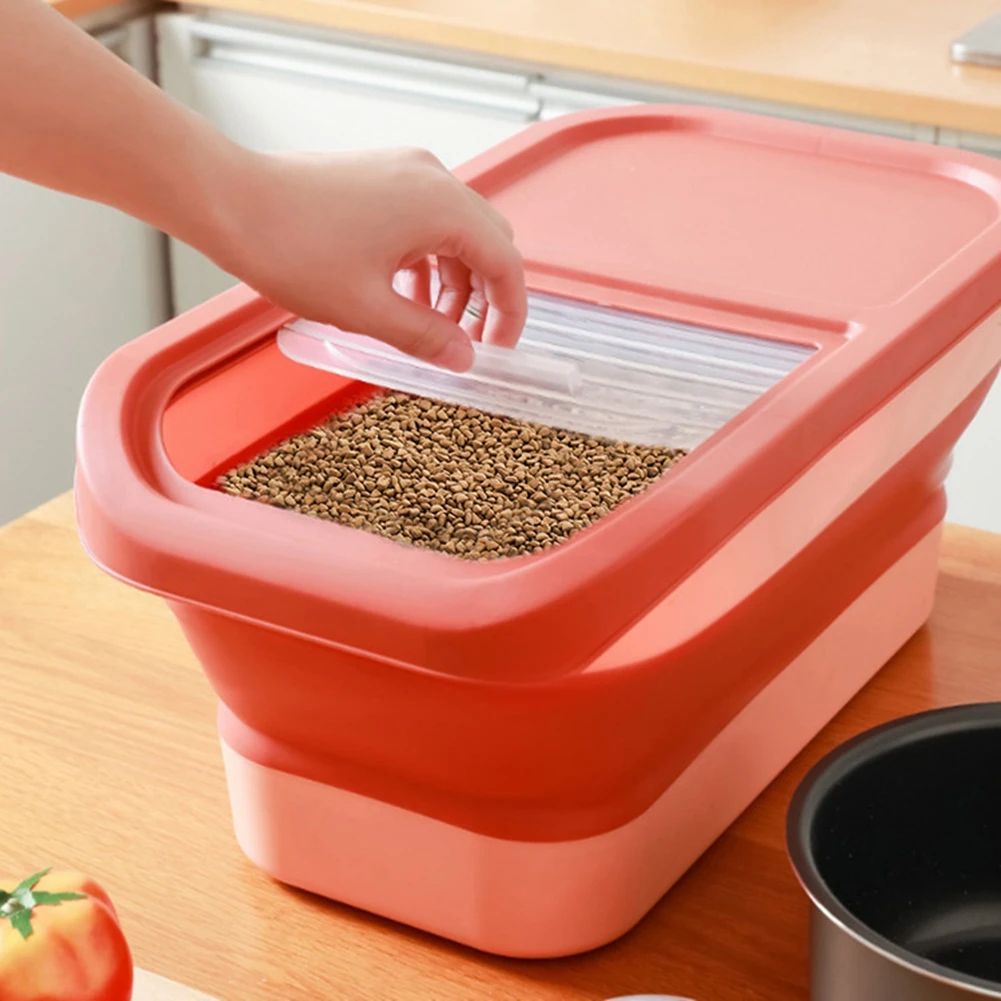 Cat Dog Food Storage Container Moisture-proof Split Design Easy to Disassemble Large Capacity Folding Sealed  Pet Food Container