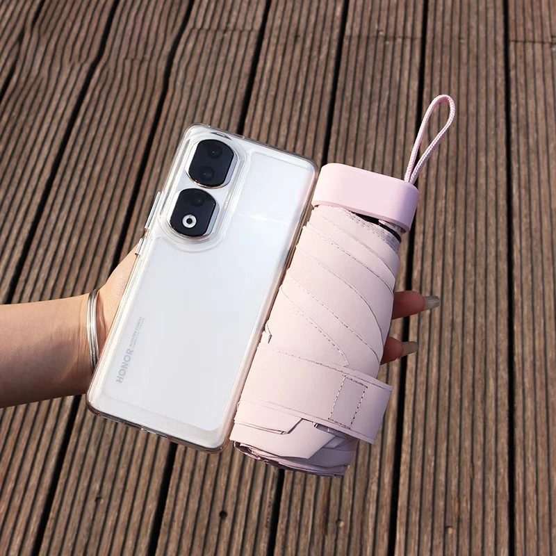 Mini umbrella capsule Rain and Sun protection Outdoor travel portable sunshade umbrella with storage box